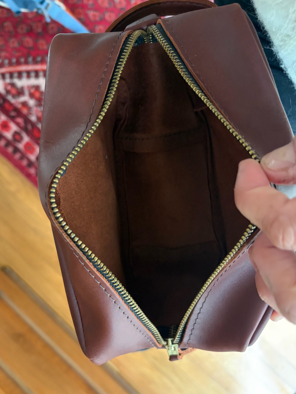 Portland Leather Travel Dopp Kit in Dark Brown - Picture 5 of 7